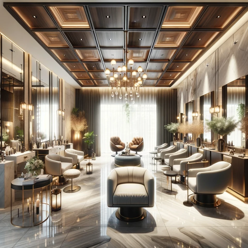 Không gian sang trọng bên trong salon