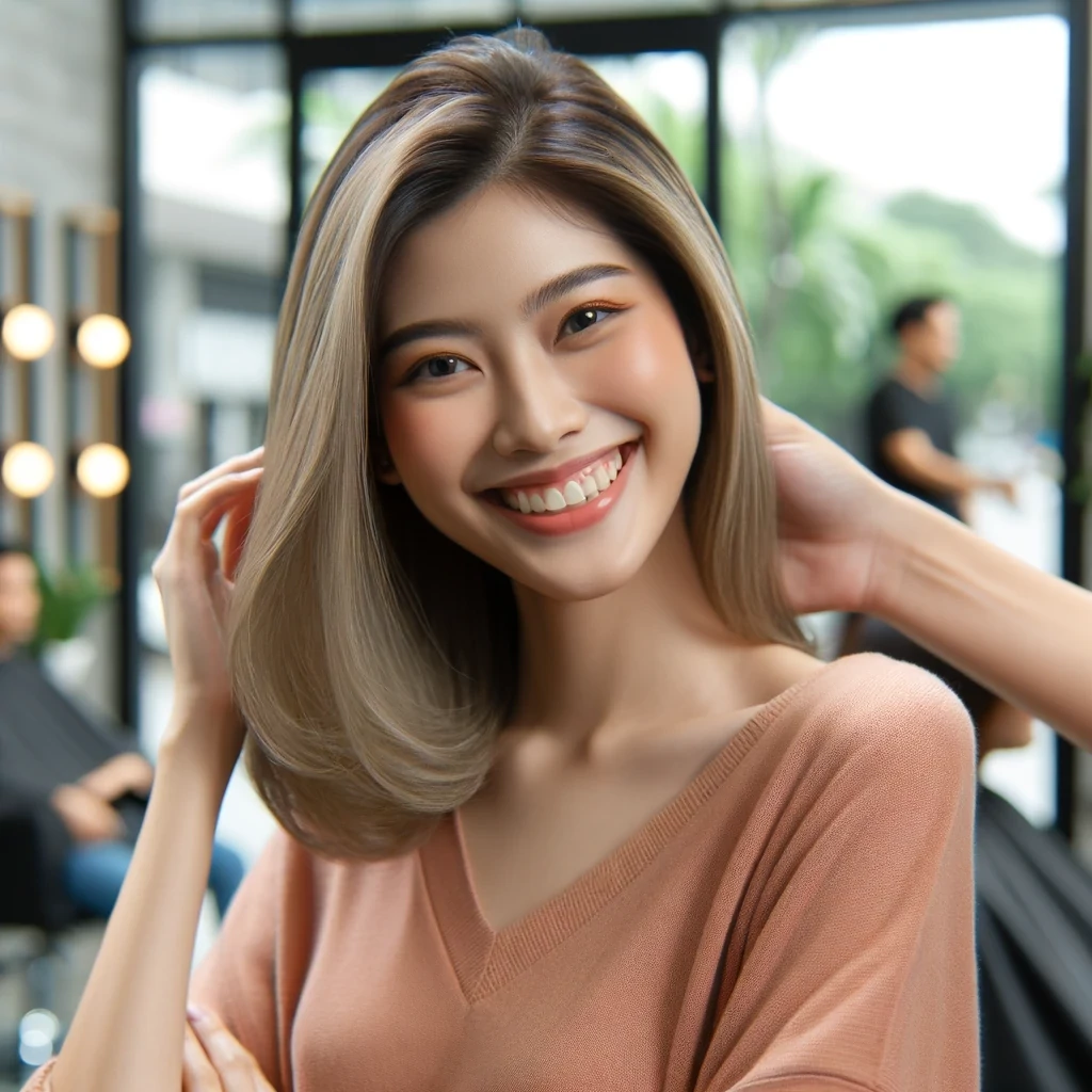 Khách hàng vui vẻ sau khi sử dụng dịch vụ tại salon
